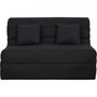 Voir la diapositive 1 : DUNLOPILLO DUNLOPILLO Banquette BZ - Tissu Noir + 2 coussins noir - L 140 x P 99 x H 98 cm ALICE