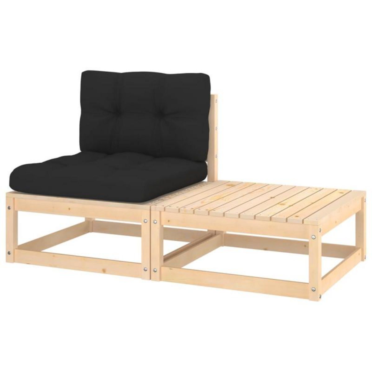 VIDAXL Salon de jardin 2 pcs avec coussins Bois de pin massif