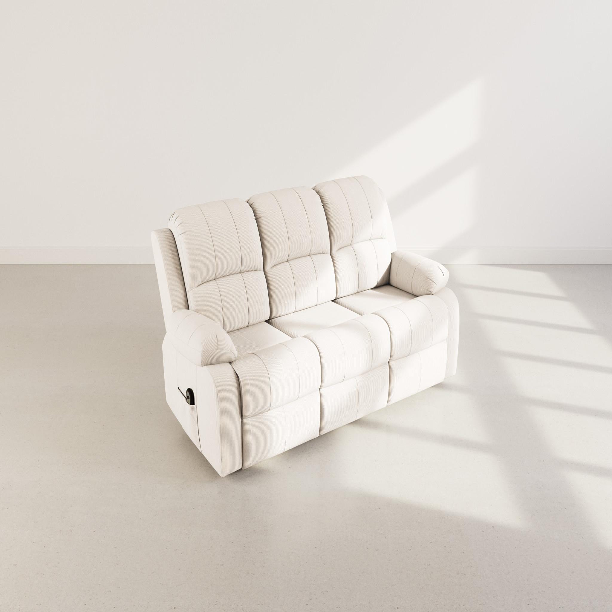 Voir la diapositive 5 : BEST MOBILIER Armand - canapé 3 places relax électrique en velours côtelé