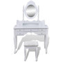 Voir la diapositive 2 : VIDAXL Coiffeuse avec miroir et tabouret 7 tiroirs Blanc