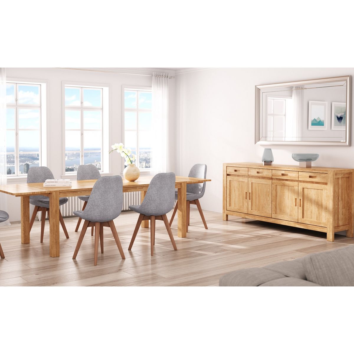 Table chêne rectangulaire NATHAN L180cm