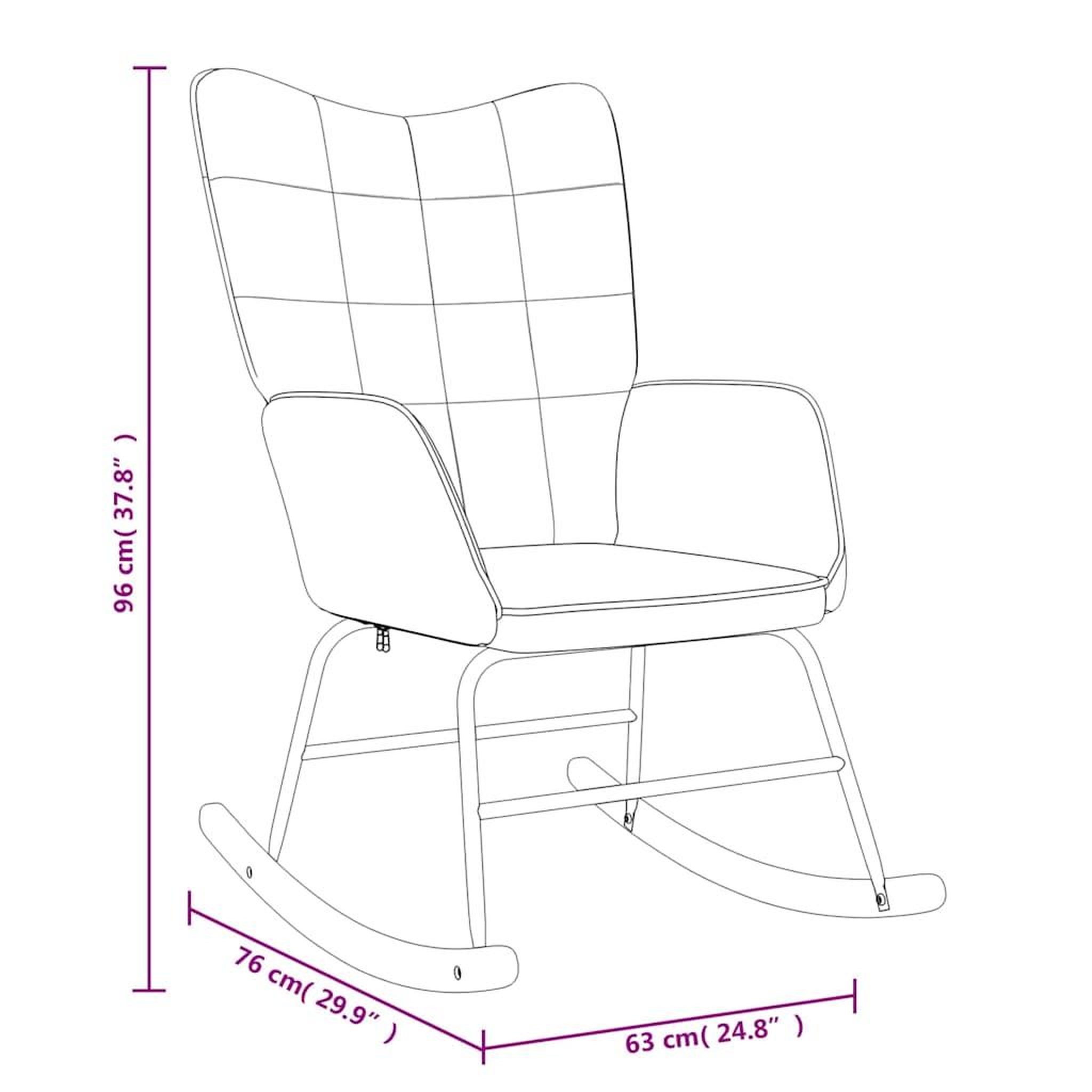 Voir la diapositive 6 : VIDAXL Chaise a bascule avec tabouret Taupe Tissu