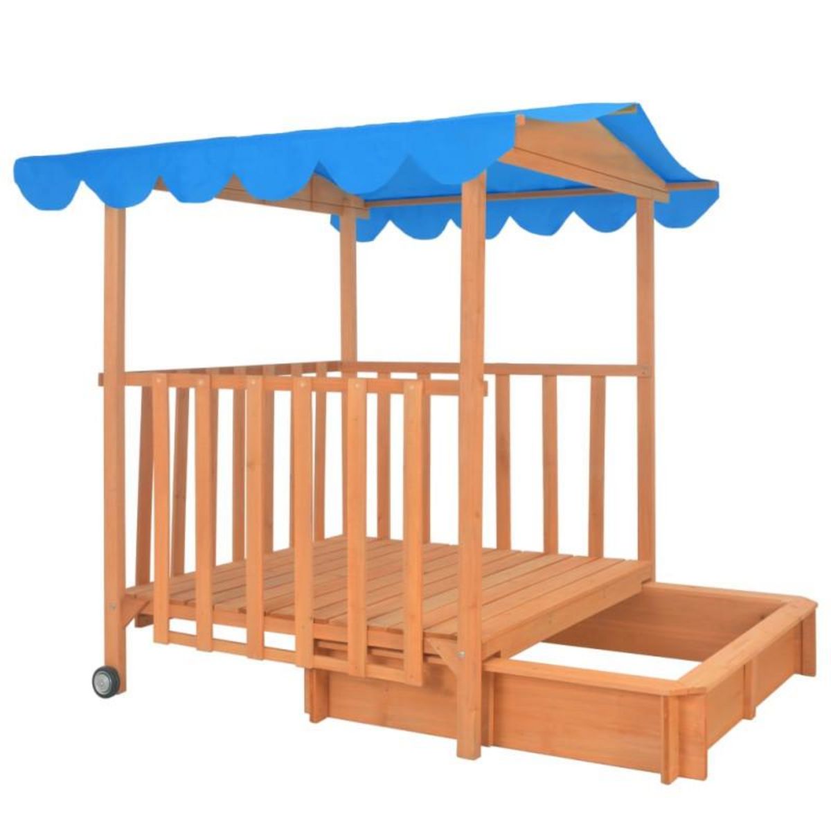 VIDAXL Maison de jeu d enfants et bac à sable Bois de sapin Bleu UV50