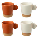 Paris Prix Lot de 4 Tasses à Café  Avery  7,5cl Orange & Blanc