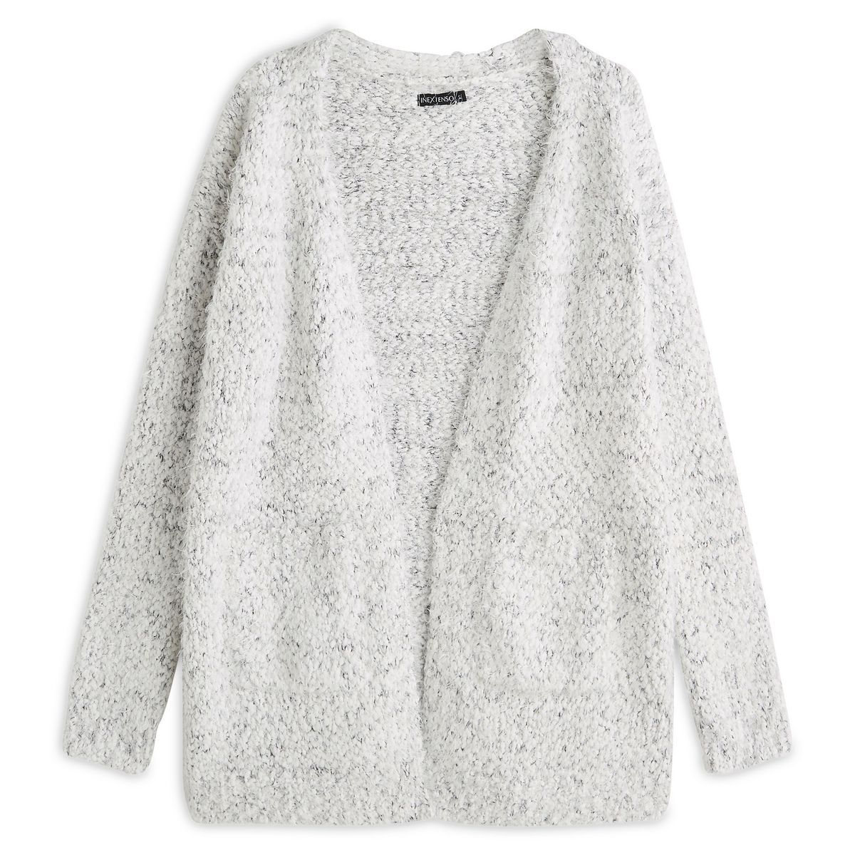 IN EXTENSO Gilet long popcorn blanc femme