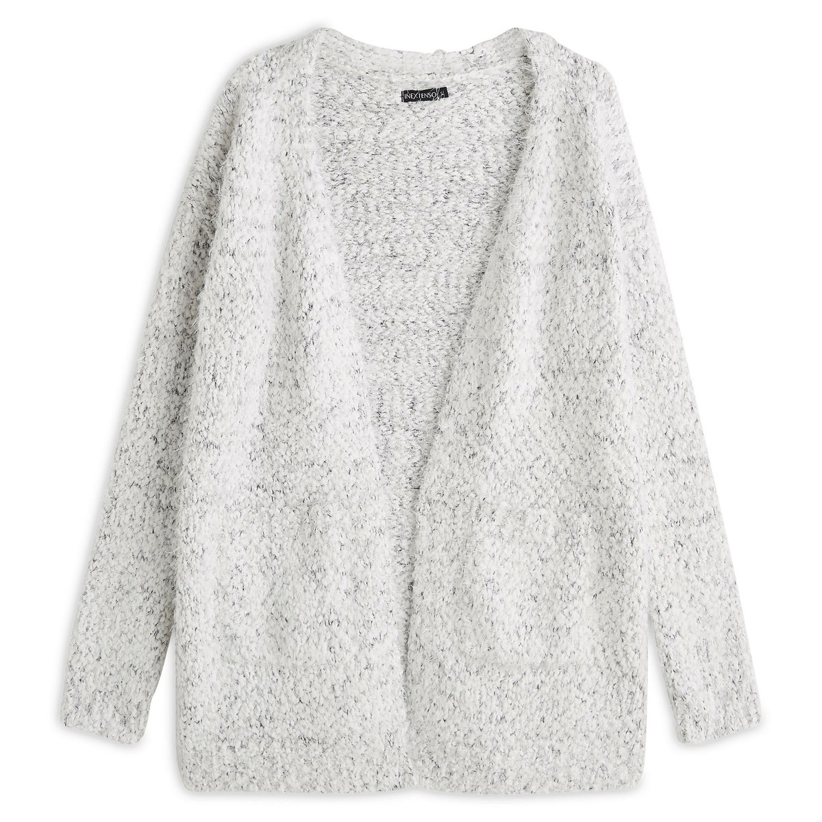 IN EXTENSO Gilet long popcorn blanc femme