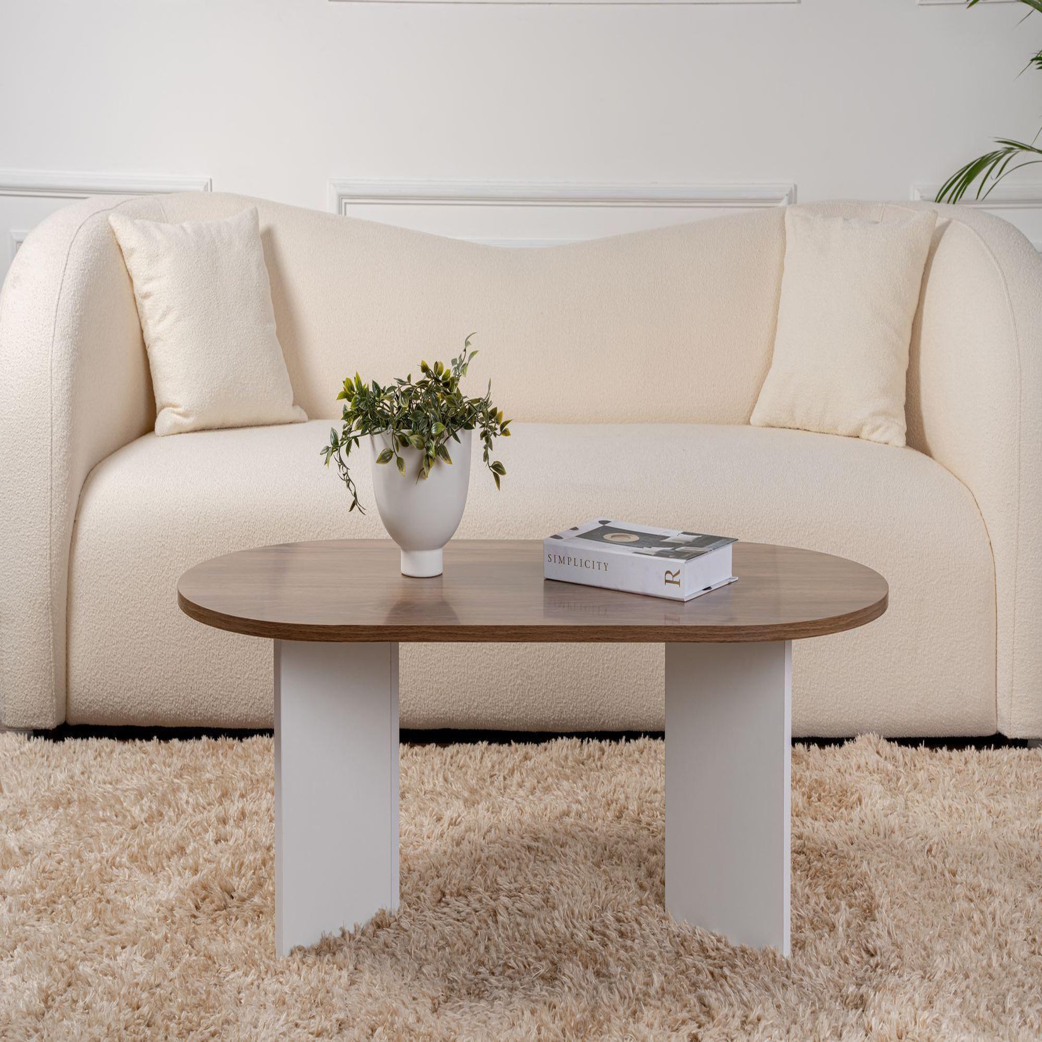 Voir la diapositive 3 : Habitat et Jardin Table basse en bois  sable  - 60 x 119 x 40 cm - noyerblanc