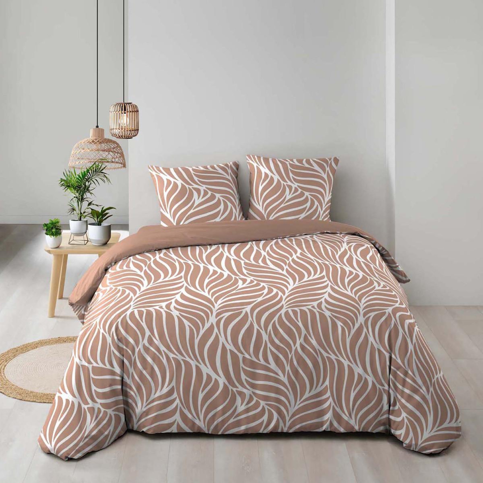 Douceur d'Intérieur Parure de lit 3 pièces  morgane  260x240cm mocha