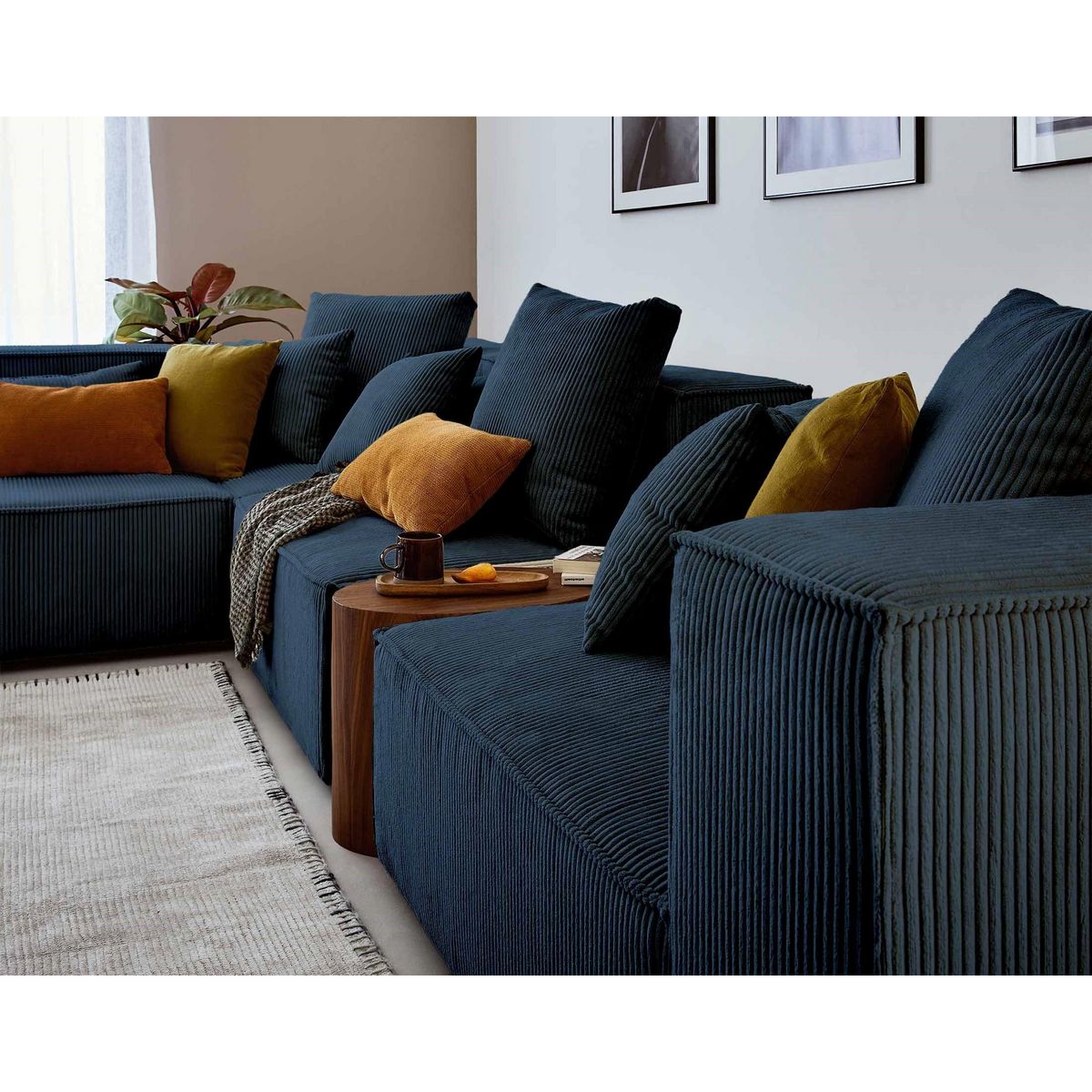 LISA DESIGN Colombine - canapé modulable d'angle gauche - 6 places - en velours côtelé