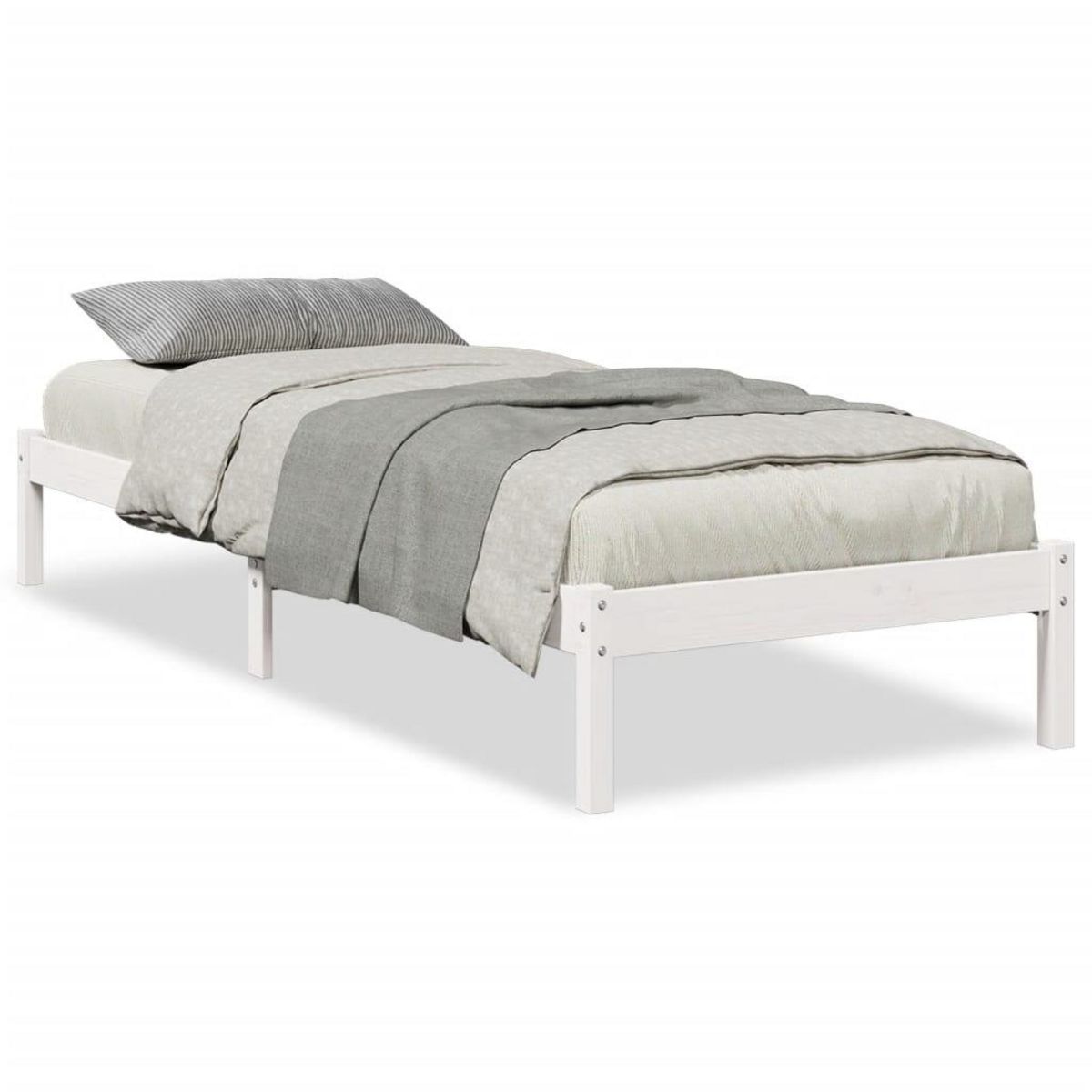 VIDAXL Cadre de lit extra long sans matelas 90x210 cm bois massif pin