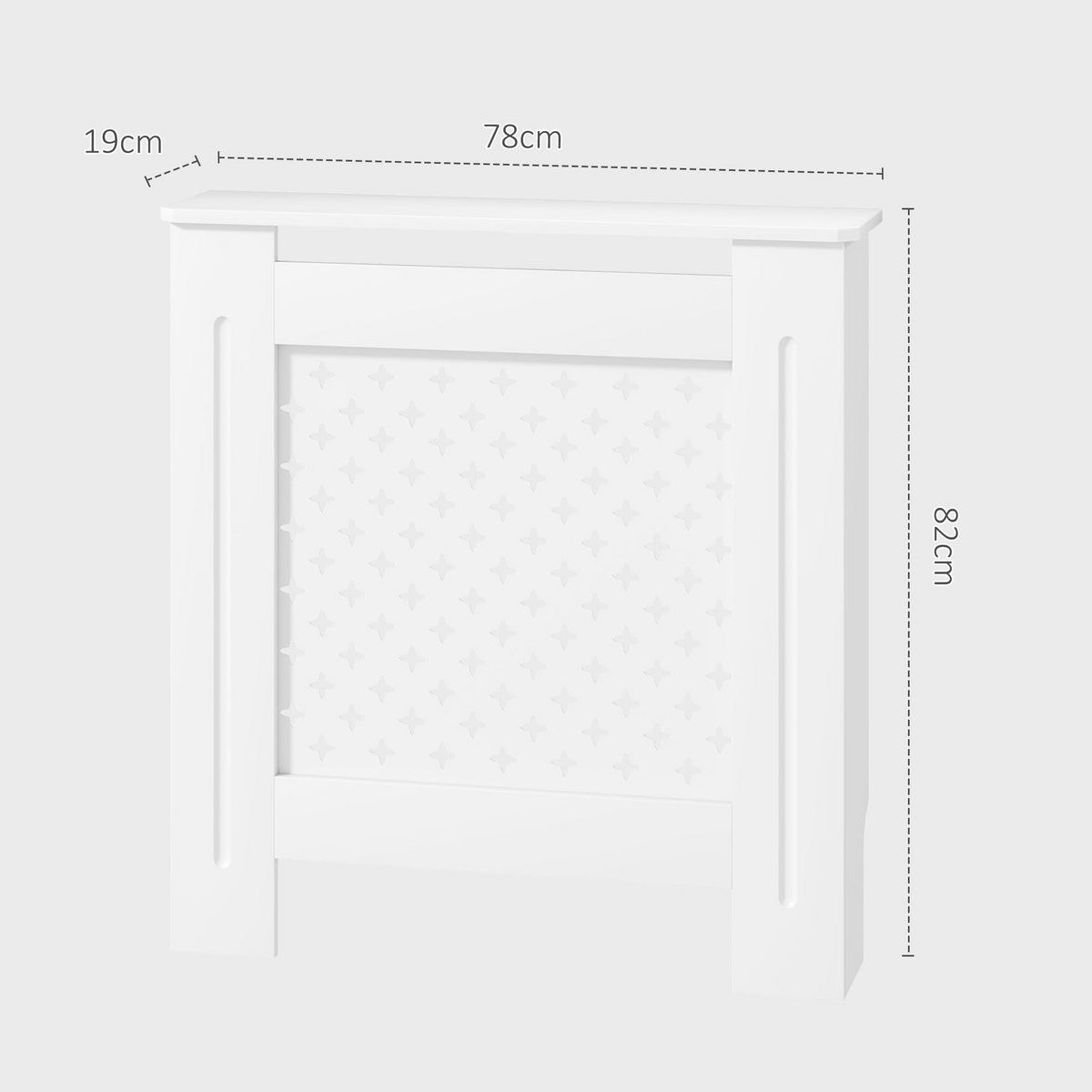 HOMCOM Cache-radiateur motif nid d'abeille - dim. 78L x 19l x 82H cm - MDF blanc