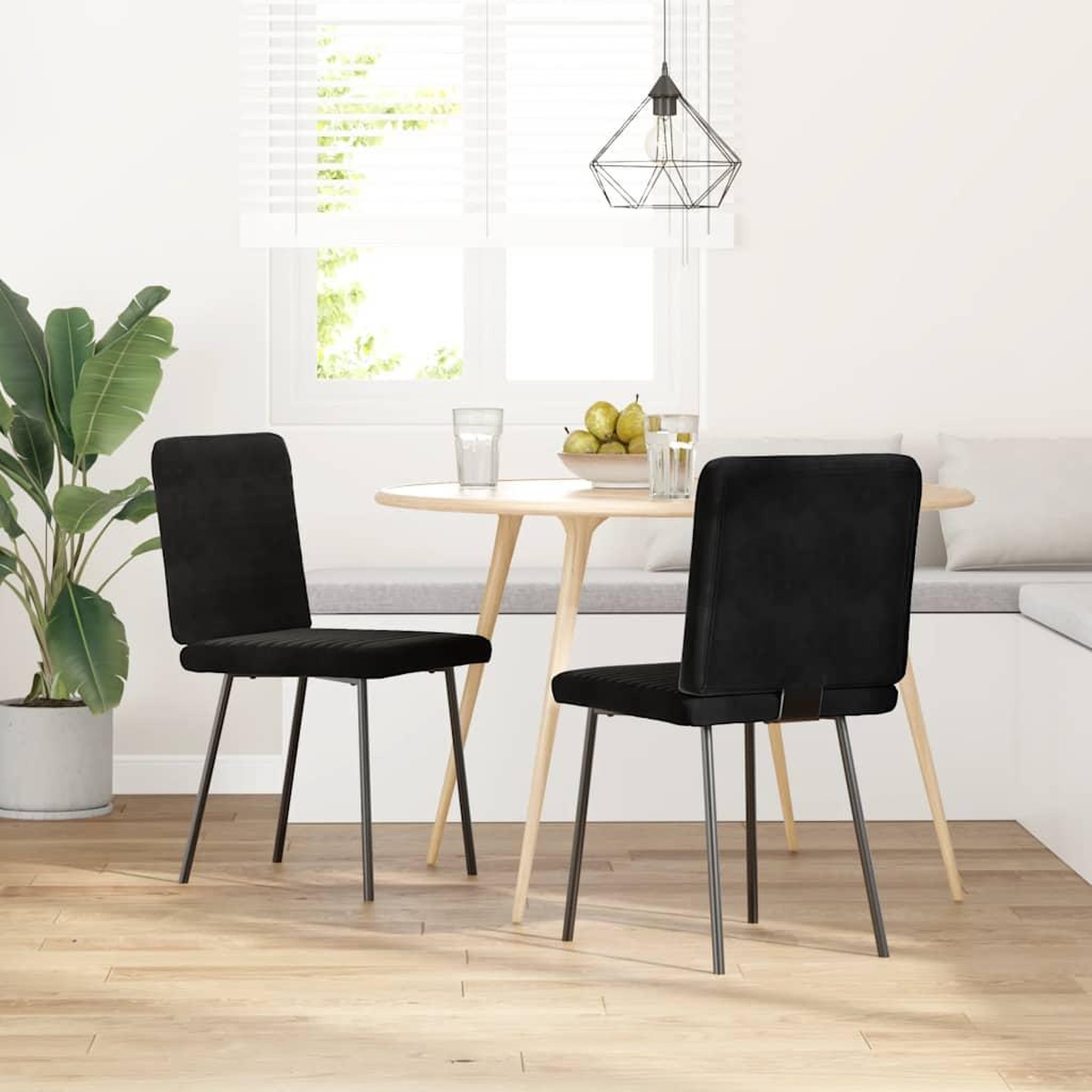 Voir la diapositive 2 : VIDAXL Chaises a manger lot de 2 Noir Velours