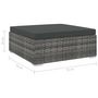 Voir la diapositive 4 : VIDAXL Repose-pied sectionnel 1 pc avec coussin Resine tressee Gris