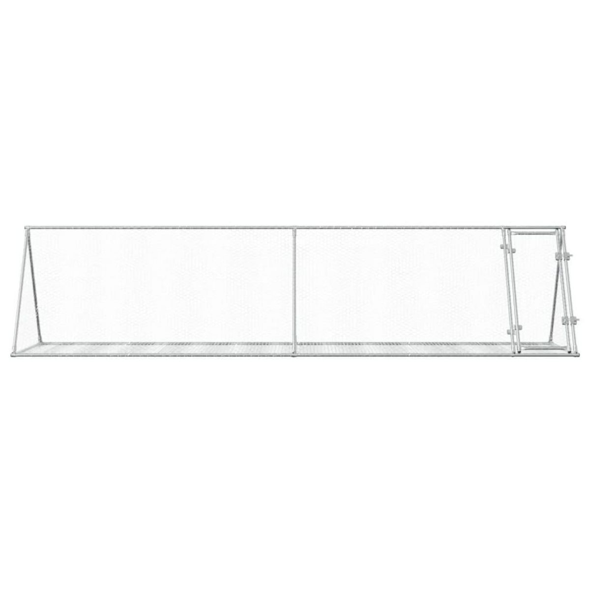 VIDAXL Clapier argente 400x105x91 cm acier galvanise