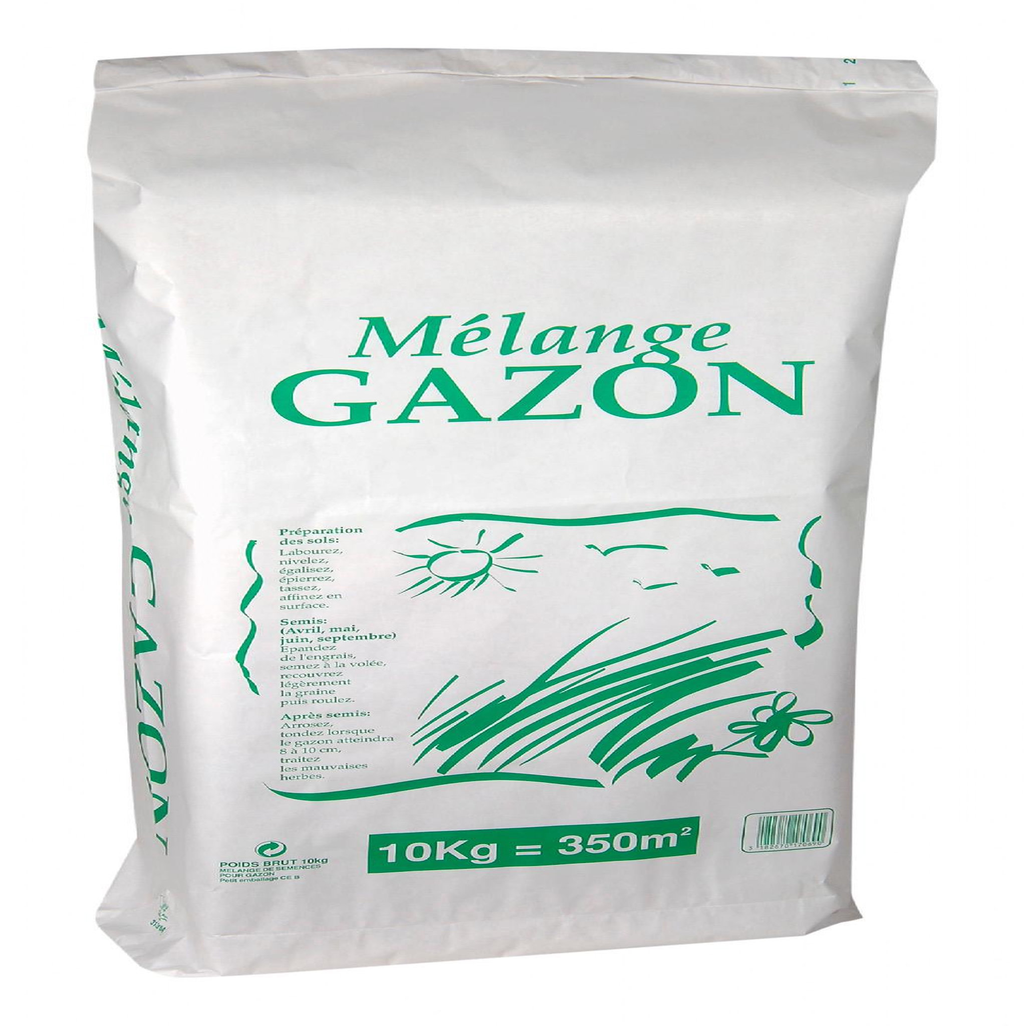 CENTRALE BRICO Gazon universel, 10 kg, 350 m²