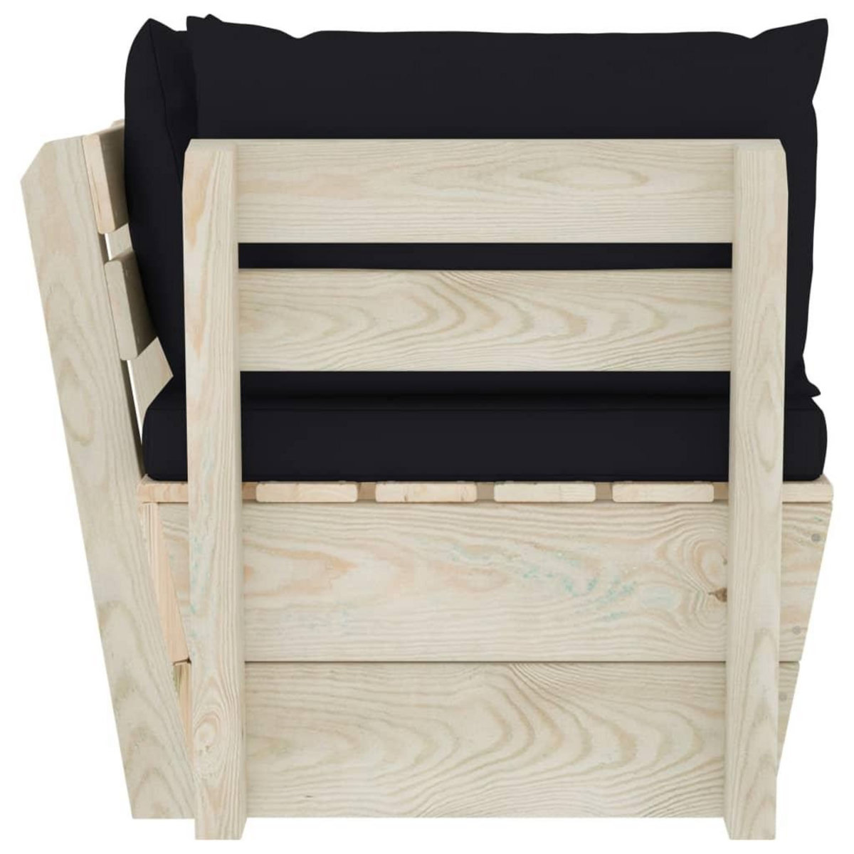 VIDAXL Canape d'angle palette de jardin avec coussins Epicea impregne