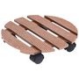 Voir la diapositive 2 : VIDAXL Chariots a plantes 4 pcs Marron Ø30x7,5 cm WPC