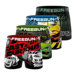 FREEGUN Lot de 4 boxers homme Fast and furious. Coloris disponibles : Rouge