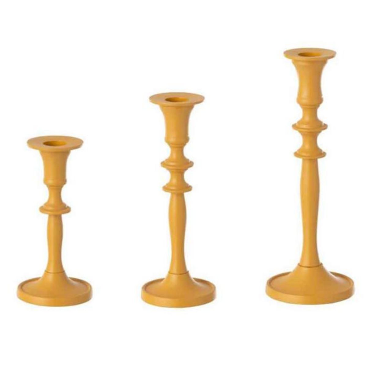 Paris Prix Lot de 3 Bougeoirs Design  Vicky  23cm Ocre