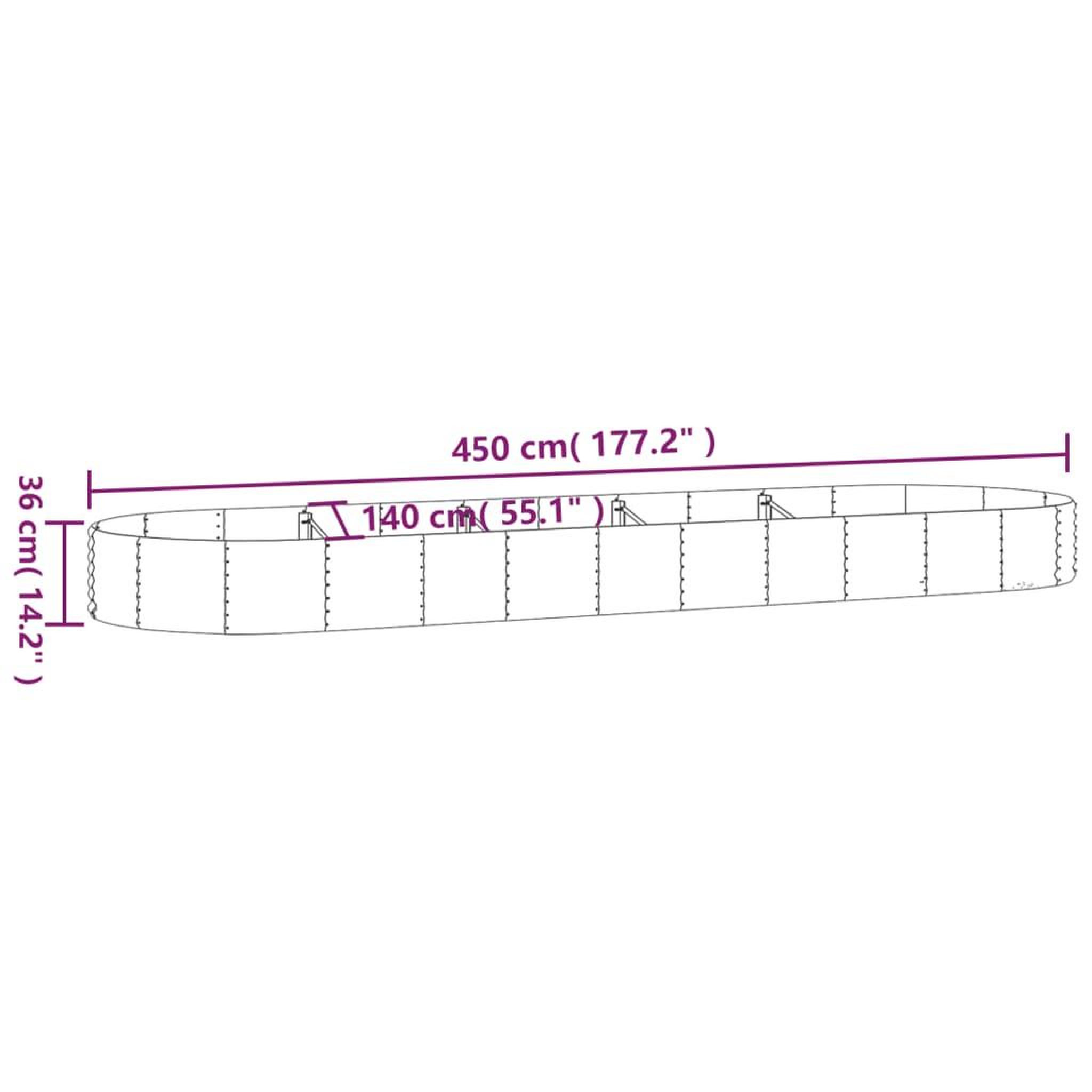 Voir la diapositive 6 : VIDAXL Lit sureleve de jardin Acier enduit de poudre Argente