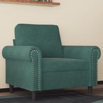 VIDAXL Fauteuil Vert fonce 60 cm Velours