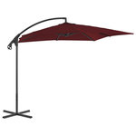 VIDAXL Parasol de jardin en porte-a-faux mat en acier rouge bordeaux