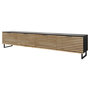 Voir la diapositive 4 : BEST MOBILIER Olympie - meuble tv - effet bois et noir - 4 portes - 200 cm