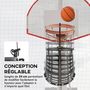 Voir la diapositive 5 : HOMCOM Retour de ballon de basket-ball - rotation 360°, hauteur réglable, crochets amovibles - noir