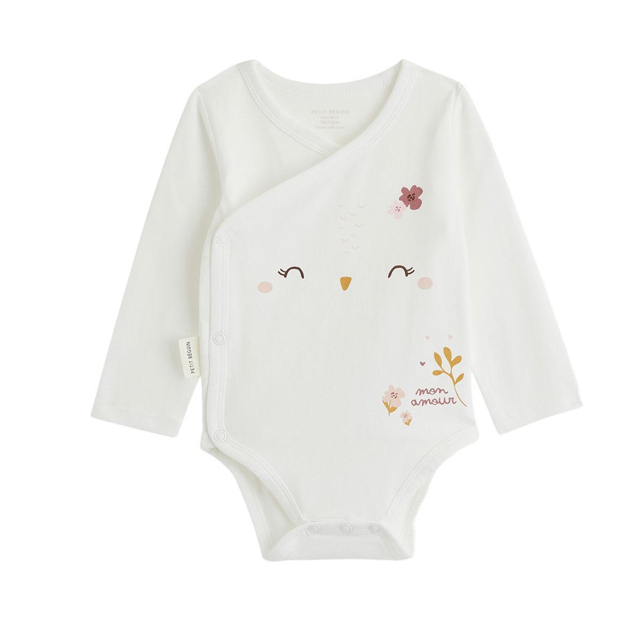 Voir la diapositive 4 : PETIT BEGUIN Lot de 2 bodies bébé manches longues ouverture croisée miette