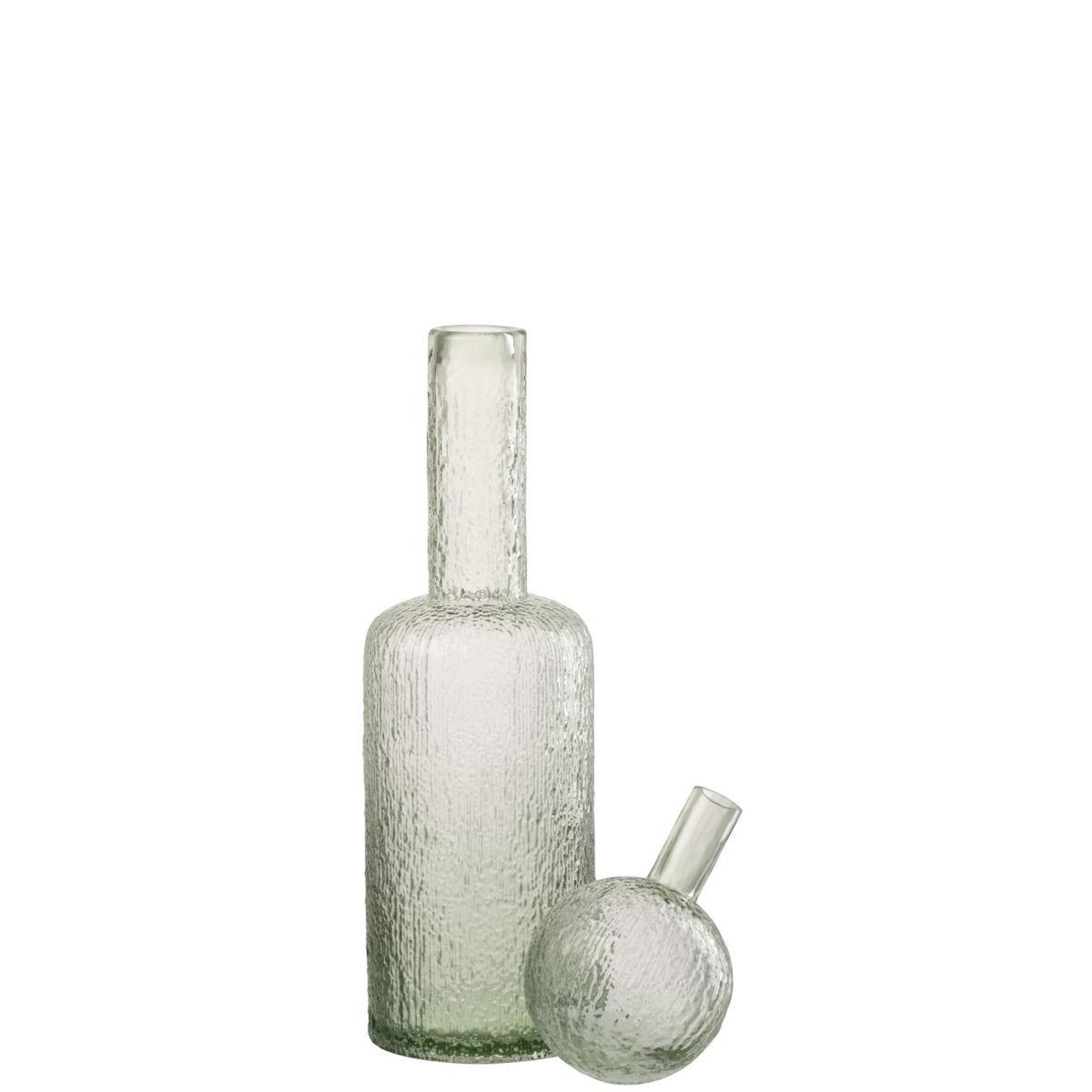 Voir la diapositive 2 : J-LINE Bouteille déco en verre  spiaggia  49cm gris vert