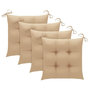 Voir la diapositive 3 : VIDAXL Chaises de jardin et coussins beige lot de 4 Bois teck massif