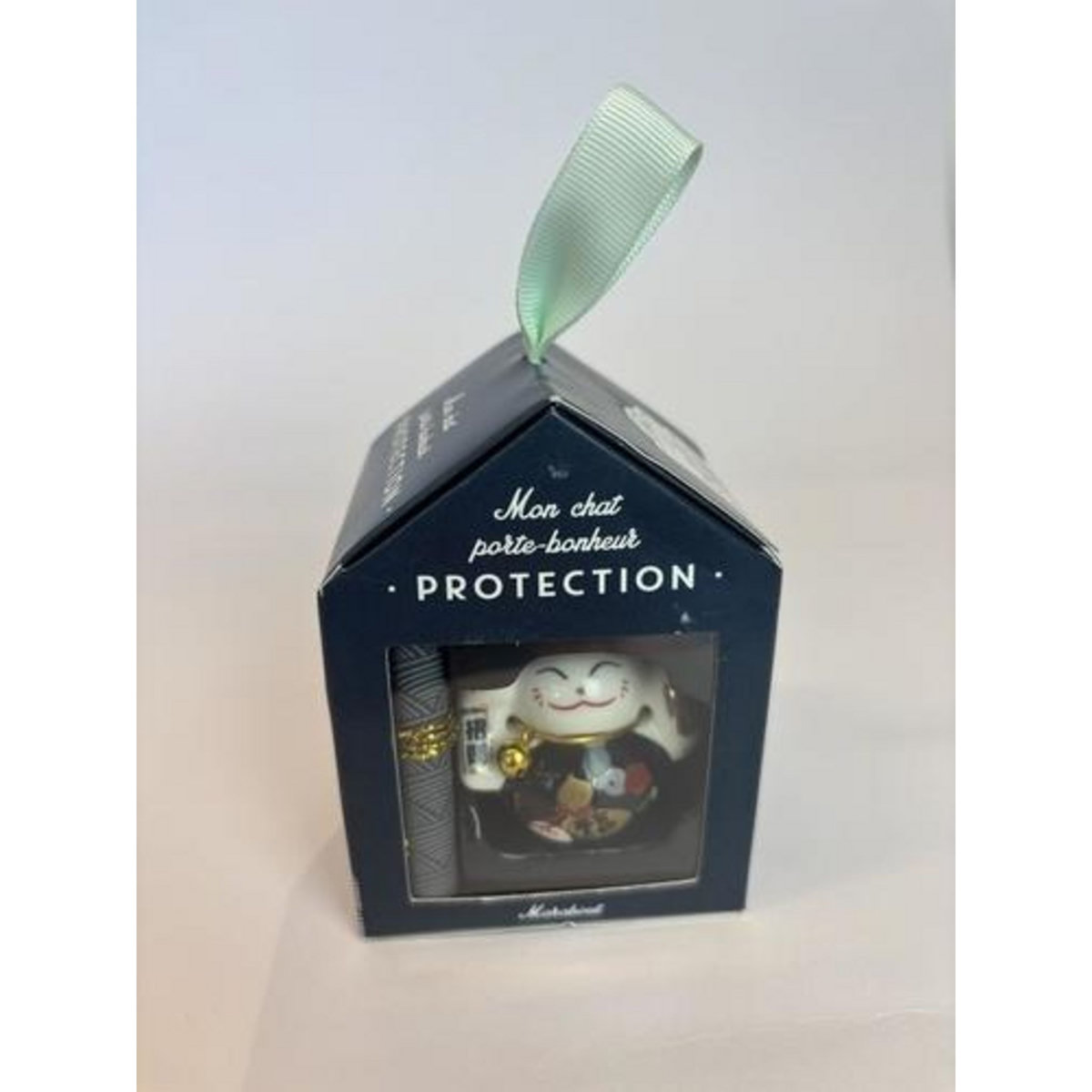 MON CHAT PORTE-BONHEUR PROTECTION. COFFRET AVEC 1 FIGURINE CHAT EN PORCELAINE ET 1 PARCHEMIN, Marabout