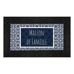 Paris Prix Tapis Relief Imprimé  Eltea  45x75cm Noir & Bleu