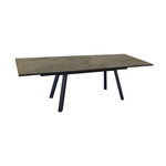 Proloisirs Table de jardin rectangulaire Agra plateau à lames Fundermax® graphite/cave 180/230/280 cm