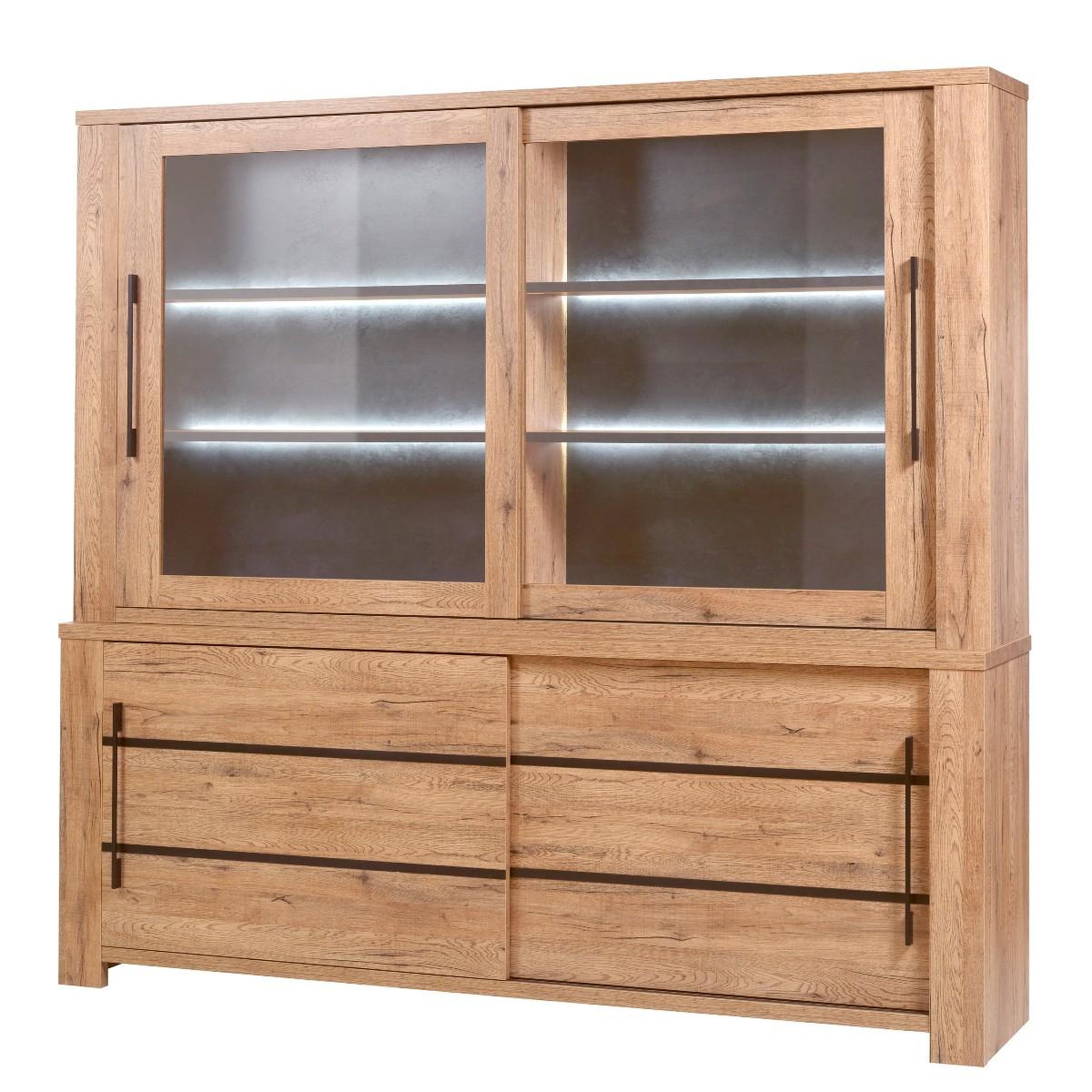 Voir la diapositive 3 : JLC KREATION Salle à manger complète OTTARIA (grande vitrine + table)