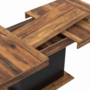 Voir la diapositive 6 : ID MARKET Table à manger extensible rectangle EDEN 6-10 personnes plateau HAWKINS bois foncé et noir 160-200cm
