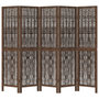 Voir la diapositive 4 : VIDAXL Cloison de separation 5 panneaux marron fonce paulownia massif