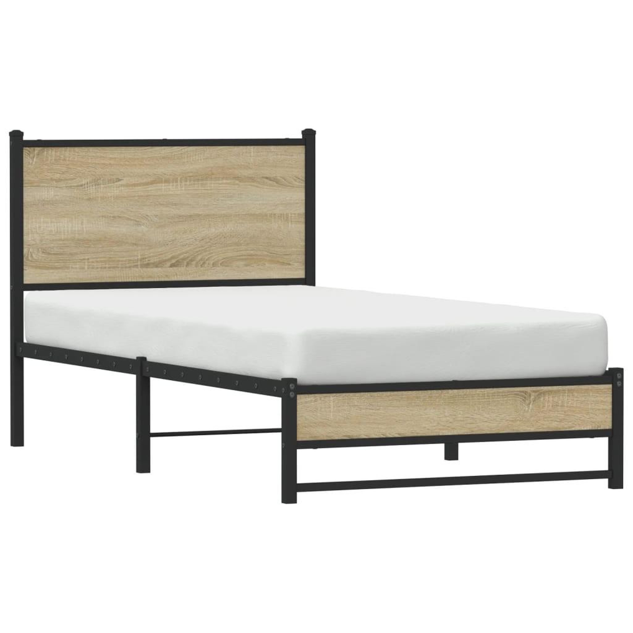 Voir la diapositive 4 : VIDAXL Cadre de lit en metal sans matelas chene sonoma 90x190 cm