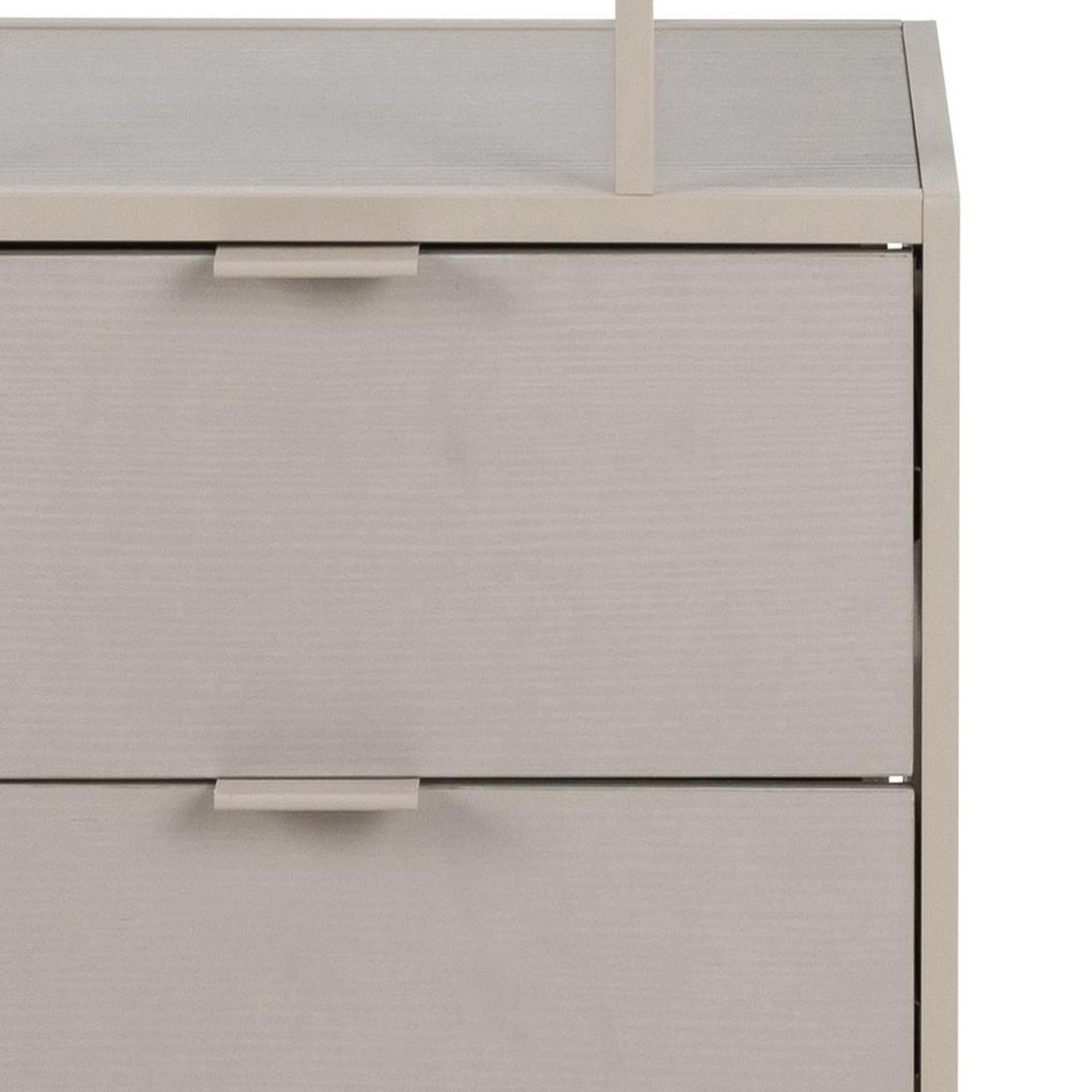 Voir la diapositive 5 : LISA DESIGN Anthea - étagère filaire métal avec plaquage en effet bois blanchi - avec tiroirs - 77 cm - gris