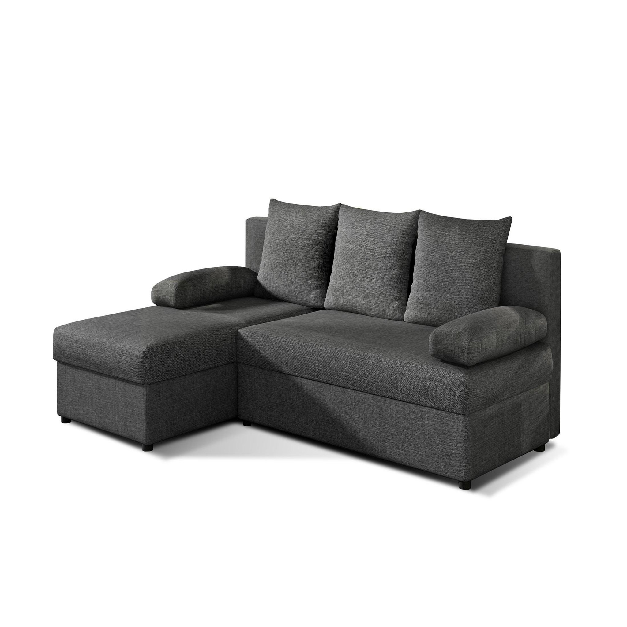Voir la diapositive 4 : BEST MOBILIER Numancia - canapé d'angle réversible 4 places - convertible avec coffre - en tissu