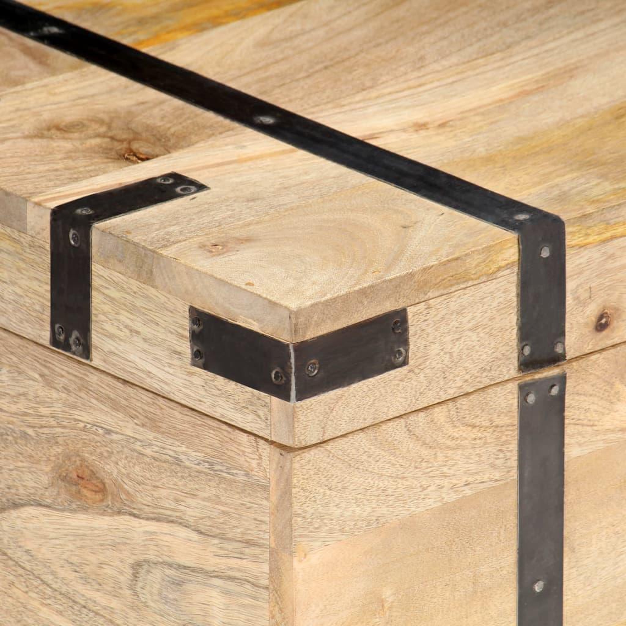 Voir la diapositive 5 : VIDAXL Coffre 90x40x40 cm Bois solide de manguier