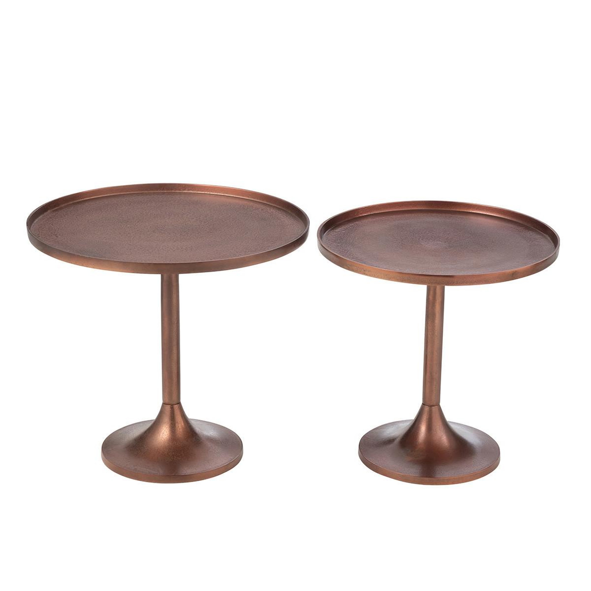 Voir la diapositive 2 : J-LINE Lot de 2 Tables d'Appoint  Fone  56cm Bronze