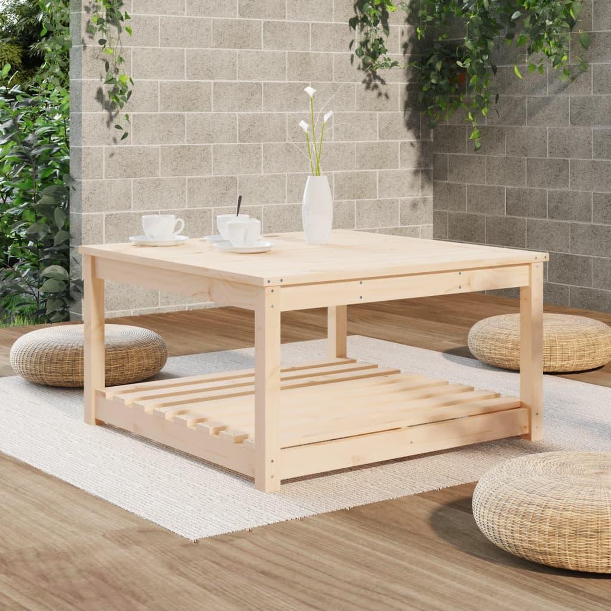 Voir la diapositive 3 : VIDAXL Table de jardin 82,5x82,5x45 cm bois massif de pin