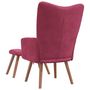 Voir la diapositive 5 : VIDAXL Chaise de relaxation avec repose-pied Rouge bordeaux Velours