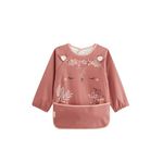 Petit Béguin Bavoir tablier manches longues Bloom. Coloris disponibles : Rose