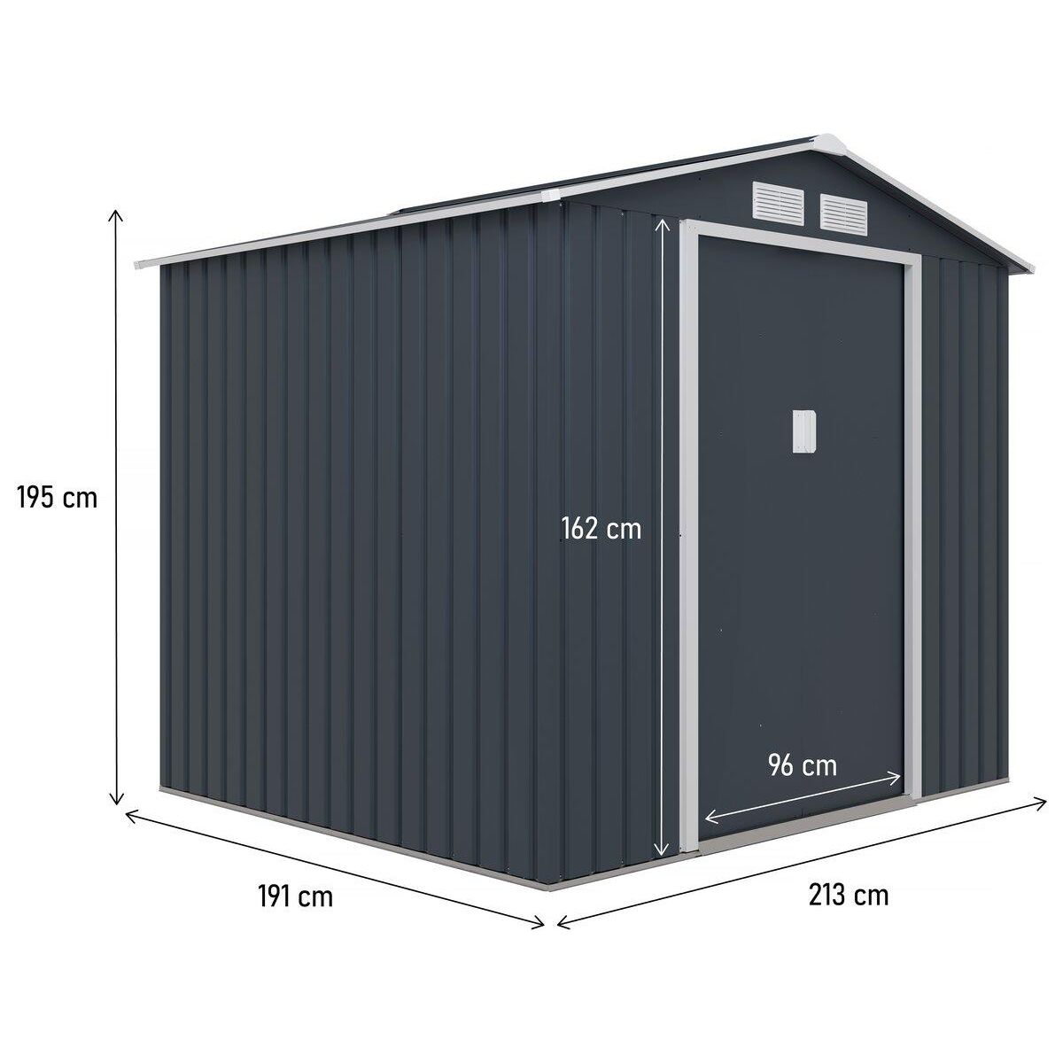 Habitat et Jardin Abri de jardin métal  Vegas  - 4,07 m² - Gris