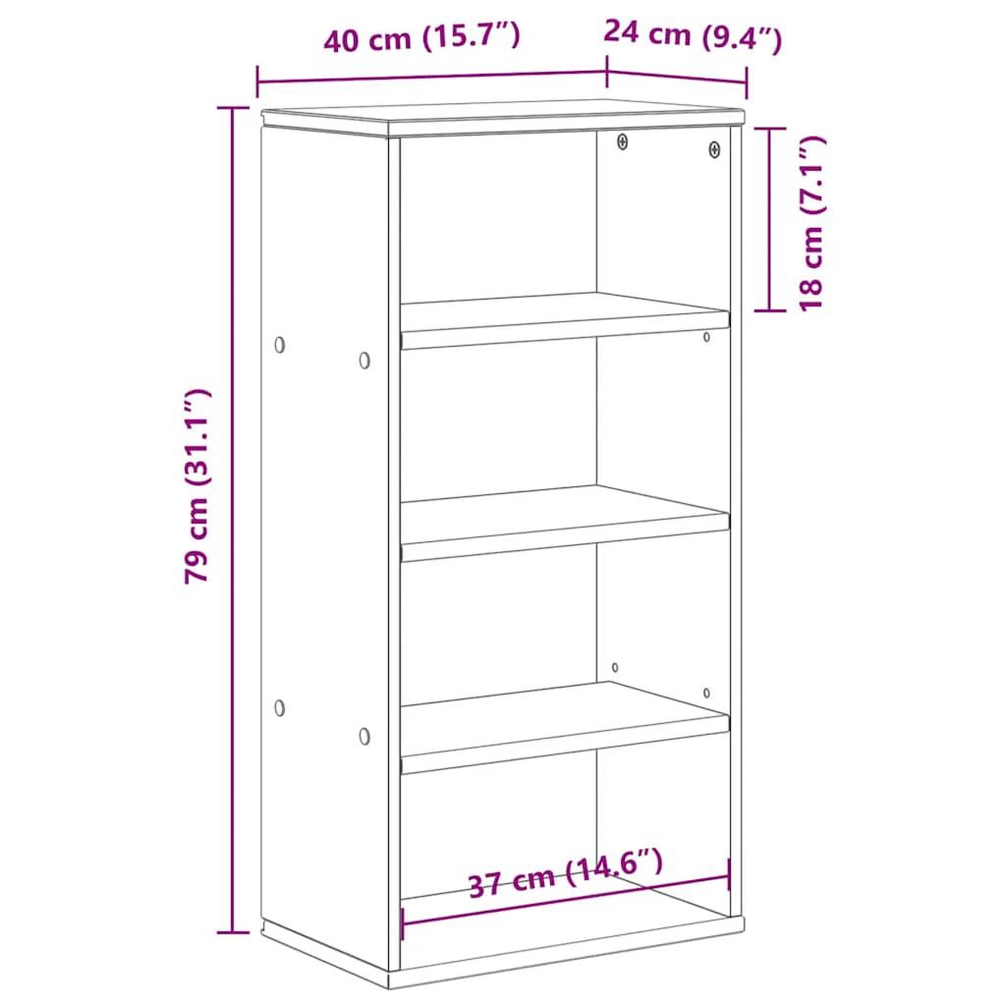 Voir la diapositive 6 : VIDAXL Armoire laterale ODDA blanc 40x24x79 cm bois massif pin
