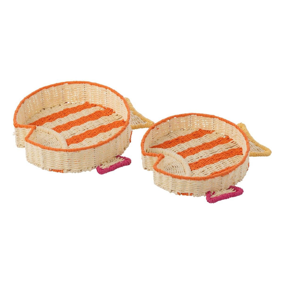 Paris Prix Lot de 2 Plateaux Déco  Poissons  43cm Multicolore