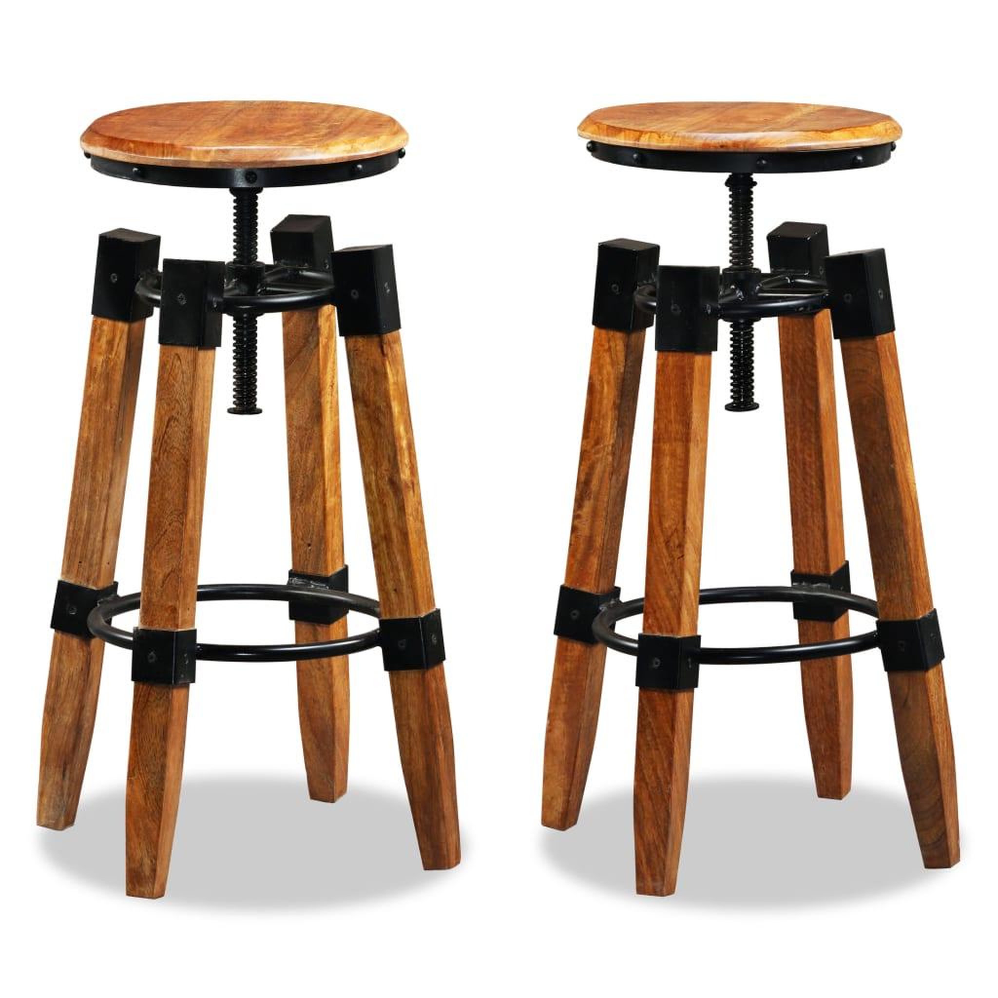 Voir la diapositive 5 : VIDAXL Tabourets de bar lot de 2 bois de manguier massif