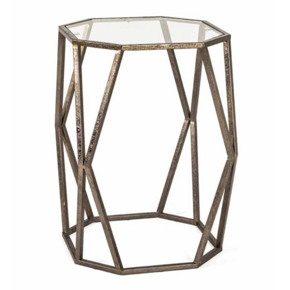 Paris Prix Table d'Appoint Design en Verre  Nila  50cm Bronze